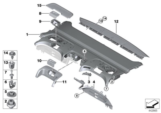 Tapa anclaje Top Tether OEM 51467392269 para BMW Serie 7 G11, G12 (modelos 725d, 730d, 730d xDrive). Original BMW.