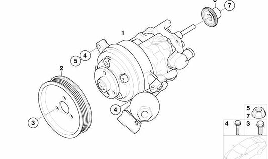Assisted Lenkpumpe Pumpsy 32421439232 für BMW E60, E61, E63, E64, E65, E66. Original BMW.