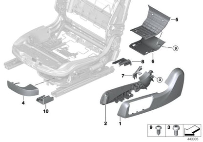 Acabamento esquerdo preto OEM 52107298449 para BMW 4' F33, F83 M4, 6' F06, F12, F13 e muito mais. BMW genuíno.