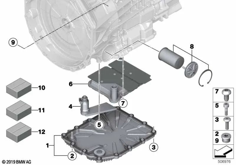 Parafuso de cabeça cilíndrica para BMW E82, E88, F87, F90, E92, F80, F83, F12, E89 (OEM 28107842839). BMW original
