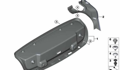 Tapa canaleta agua derecha OEM 51497417350 para BMW F91, G14. Recambio original BMW.