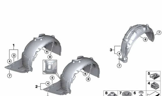 Fronte di destra FEDEBAR OEM 51712469554 per BMW F52 (118i, 120i). Compatibile con modelli con B38M, B38C, B48C. BMW originale BMW.