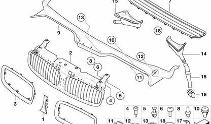 Embellecedor delantero izquierdo OEM 51137032105 para BMW Serie 7 (E65, E66). Original BMW.