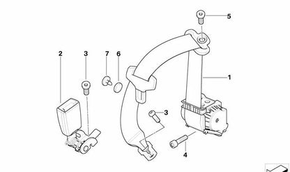Rear Left Seat Belt OEM 72117169957 for BMW E93 (3 Series Cabrio). Original BMW