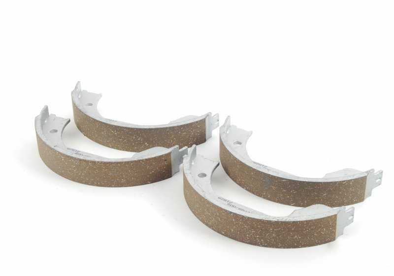 Kit de reparación zapatas freno OEM 34212213314 para BMW E60, E61, E63, E64, E53. Compatible con todos los motores y transmisiones indicados. Repuesto original BMW.