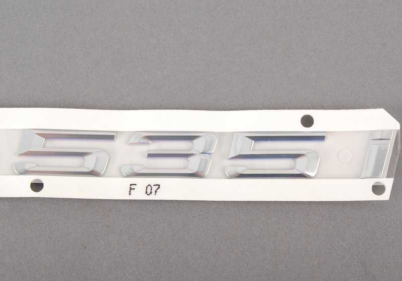 Registration plate for BMW 5 Series F07, F07N (OEM 51147239614). Original BMW.