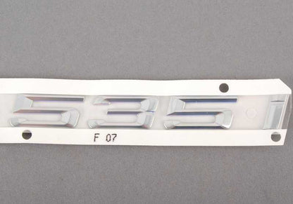 Registration plate for BMW 5 Series F07, F07N (OEM 51147239614). Original BMW.
