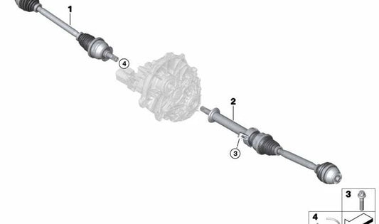 Palier delantero izquierdo OEM 31608611323 para BMW i8 {I12, I15}. Original BMW.