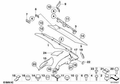 Rechtsunterkunft Unterstützung für BMW E66 (OEM 51437023904). Original BMW