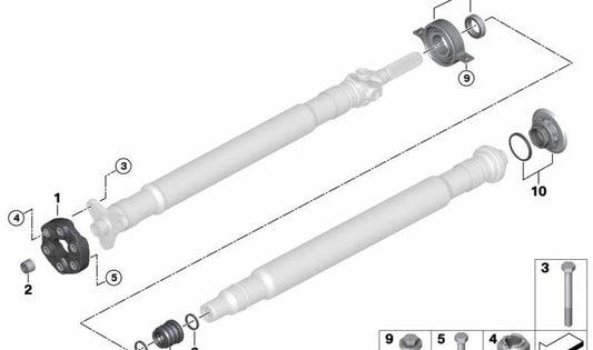 OEM 26118839804 Central Aluminum Transmission Support for BMW G14, G15. Models: 840d xDrive, 840i, M850i ​​XDrive. Original BMW.