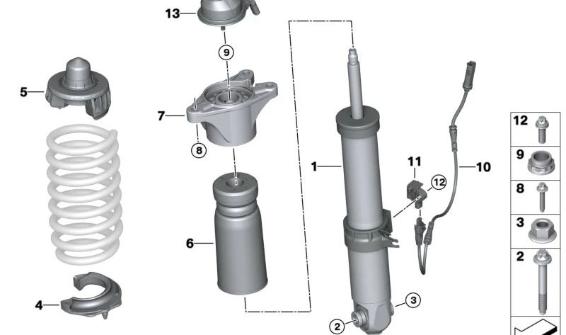OEM 37148091443 Sensor de aceleração da roda para BMW G87, G80, G80N, G81, G81N, G82, G82N, G83, G83N. BMW original.