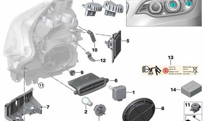 Conjunto de Módulos LED izquierdo para BMW F22, F23, F87 (OEM 63117388923). Original BMW.