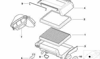 Soporte de fijación OEM 64318371466 para BMW E39 520d, 520i (modelos con motor M47 y M52, manual y automático). Pieza original BMW para sujeción en sistema de climatización.
