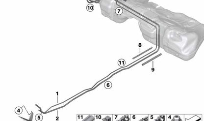 Pipe d'alimentation en carburant OEM 16127244751 pour BMW F20, F21, F22, F23, F87. BMW d'origine.