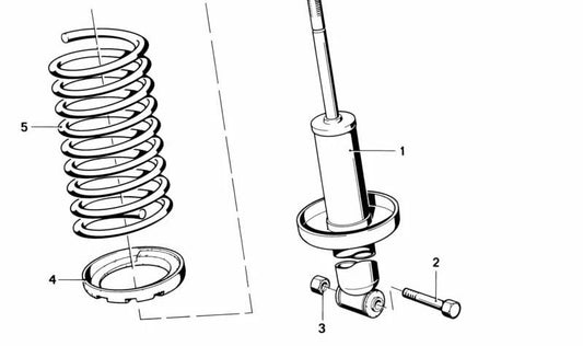 Amortiguador trasero OEM 33521123547 para BMW E21 {315, 316, 316i, 318, 318i, 320, 320i}. Original BMW.
