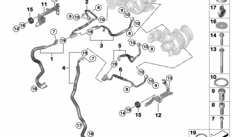 ORM OEM 11539896372 para BMW G30, G11, G12, G14, G15, G16, G05, G06, G07. BMW original.