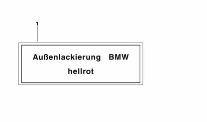 Warning plate for BMW E30, E36, E28, E34, E24, E32, E31 (OEM 51142121931). Genuine BMW.