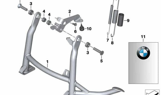 Caballete central OEM 46527704612 para motos BMW K1200S, K1300S, K1200R, K1300R. Original BMW Motorrad.