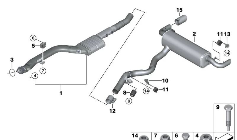 Junta de escape OEM 18308572007 para BMW F30, F31, F34, G20, G21, F32, F33, F36, G22, G23, G26, F07, F10, F11, G30, G31, G32, F01, F02, G11, G12, G14, G15, G16, G01, G02, G05, G06, G07. Original BMW.