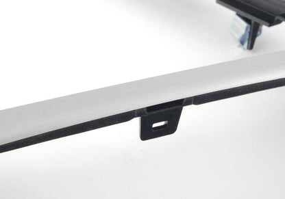 Embellecedor consola central aluminio OEM 51169145143 para BMW E90, E91, E92 (incluye versiones N). Original BMW.