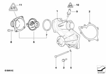 Bomba de refrigerante mecánica para BMW E39, E38, E31 (OEM 11510393340). Original BMW.