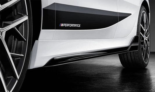 M Performance side skirt insert for BMW F40 (OEM 51192462600). Original BMW.