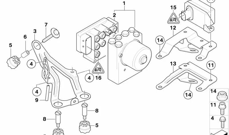 Soporte del sensor del DSC OEM 34516769736 para MINI R50, R53, Cabrio R52. Original MINI.