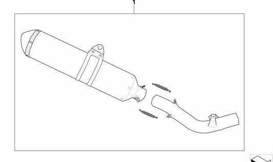 Sports Sports Racing OEM 18127726570 para BMW Motorrad G 450 X (GK16) de 2008 a 2011. Big One escape. Compatível apenas com este modelo. BMW Motorrad original.