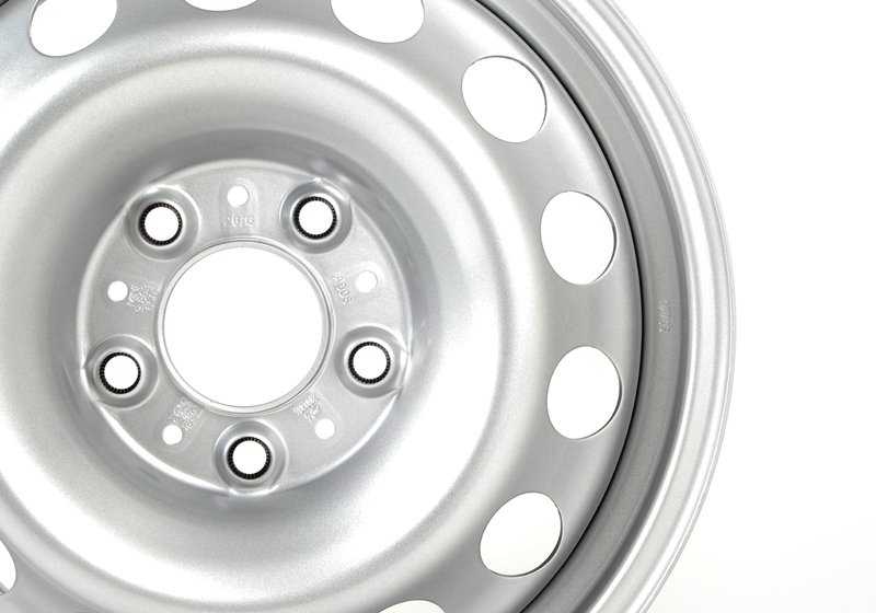 Llanta de acero estilo 12 OEM 36109803650 para MINI R60 y R61 (Cooper, Cooper ALL4, Cooper D) desde 2010 hasta 2016. Ideal como rueda de repuesto o invierno. Original MINI y BMW.