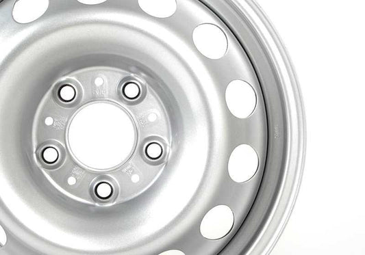 Llanta de acero estilo 12 OEM 36109803650 para MINI R60 y R61 (Cooper, Cooper ALL4, Cooper D) desde 2010 hasta 2016. Ideal como rueda de repuesto o invierno. Original MINI y BMW.