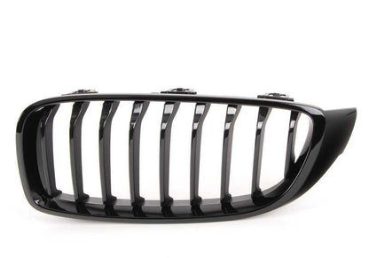 Parrilla decorativa M Performance delantera izquierda negro brillo OEM 51712336813 para BMW Serie 4 F32, F33, F36... y más. Original BMW.
