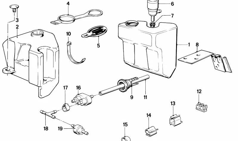 Soporte de tubo de ventilación OEM 16131177583 para BMW E21, E30, E12, E28, E34, E24, E23, E32, E31 y Z1. Original BMW.