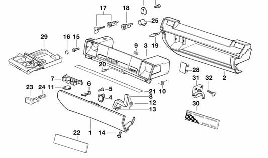 Schaltkurve for BMW 3 Series E36 (OEM 51168167702). Genuine BMW