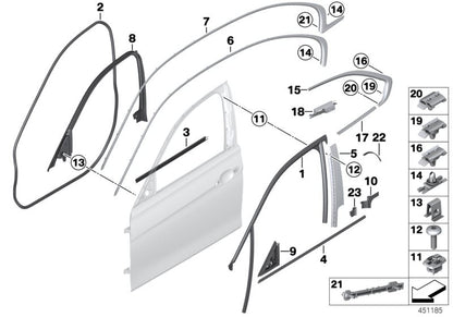 Clip de sujeción OEM 51337309097 para BMW F31 (316d con motores N47T y B47K). Compatible con modelos fabricados entre 2012 y 2019. Pieza original BMW.