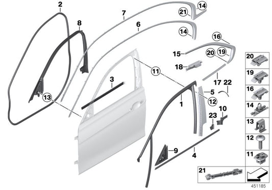 Clip de sujeción OEM 51337309097 para BMW F31 (316d con motores N47T y B47K). Compatible con modelos fabricados entre 2012 y 2019. Pieza original BMW.