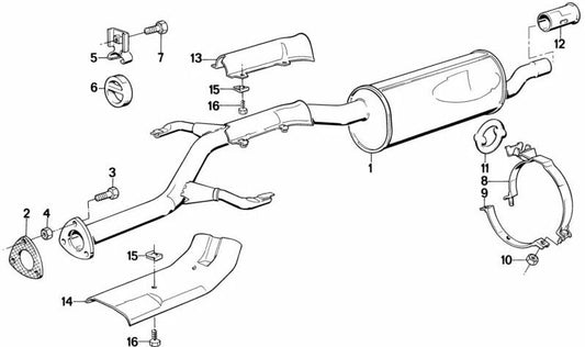 Protector térmico OEM 18111175719 para BMW E28. Pieza original BMW adaptable en sistema de escape. Ideal si tu coche hace ruidos metálicos o notas calor en exceso cerca del escape. Original BMW.