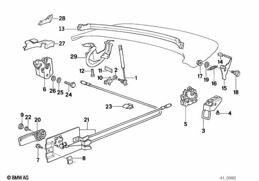 Bowden -Hebel für BMW 5 E34 -Serie (OEM 51238102498). Original BMW.
