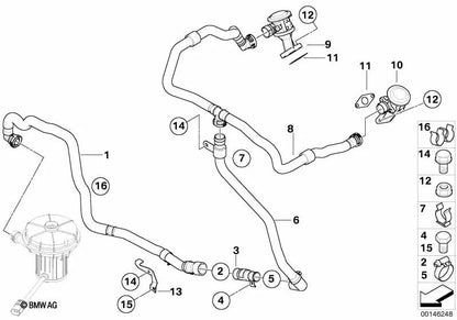 Tubería de presión para BMW E60, E61N, E63, E64 (OEM 11727835410). Original BMW