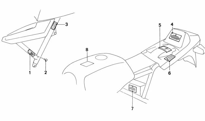 Rótulo "presión de inflado" OEM 51141454893 para motos BMW K75, K75C, K75S, K75RT. Original BMW Motorrad.