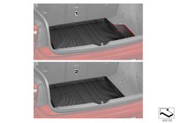 Alfombrilla maletero rígida OEM 51472359405 para BMW Serie 2 Active Tourer F45. Protege el maletero frente a suciedad y líquidos. Original BMW.
