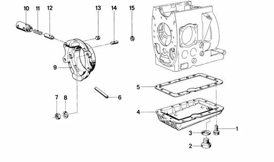 Tapa de cojinete para BMW (OEM 11111259593). Original BMW