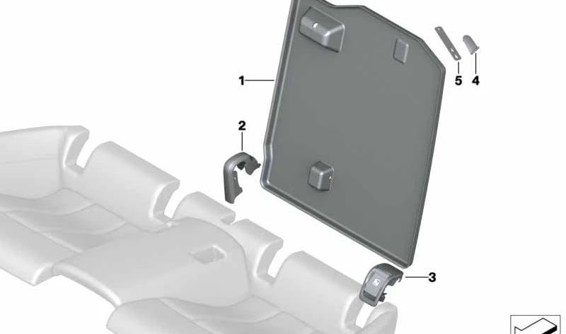 Isofix cover for BMW F91, F92, G14, G15 (OEM 52206993193). Genuine BMW