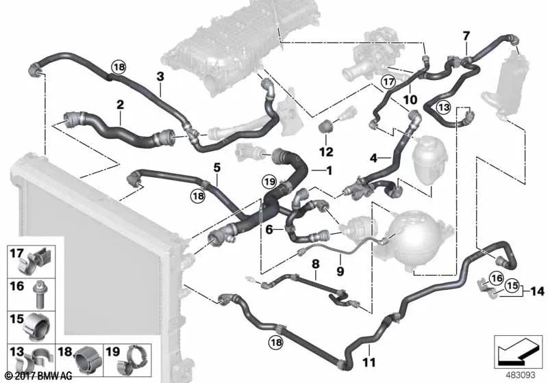 Tuyau de réservoir d'extension pour BMW x3 G01, x4 G02 (OEM 17127535565). BMW d'origine