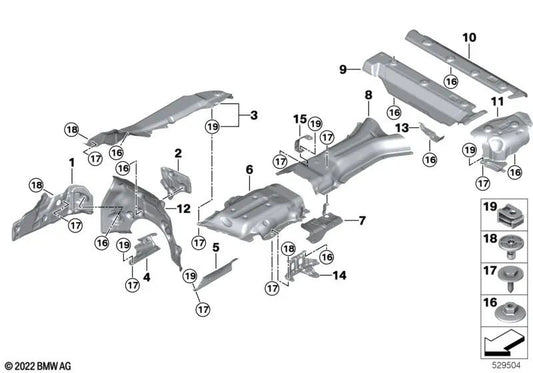 Thermaltunnelisolierung für BMW F95, G05, G18, F96, G06, G07 (OEM 51489477792). Original BMW