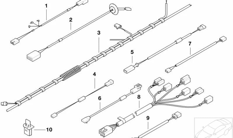 Fiação para controle remoto sem fio para BMW (OEM 61108407747). BMW original