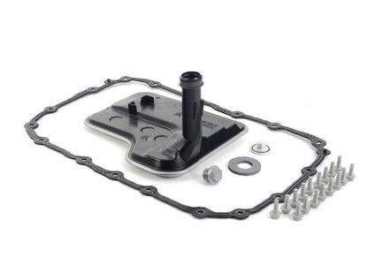 Kit de filtro de óleo para caixa de câmbio automática OEM 24152357284 para BMW E81, E82, E87, E88, E90, E91, E92, E93, E84, E83. Inclui junta, ímã, parafusos e plugue de drenagem. BMW original.