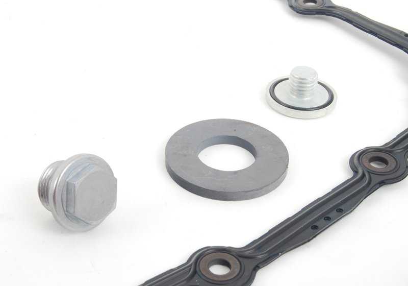 Kit de filtro de óleo para caixa de câmbio automática OEM 24152357284 para BMW E81, E82, E87, E88, E90, E91, E92, E93, E84, E83. Inclui junta, ímã, parafusos e plugue de drenagem. BMW original.
