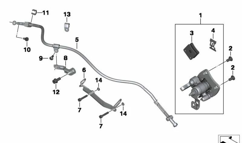 Bowdenzug Feststellbremsseil OEM 32737725404 für BMW C 600 Sport, C 650 GT. Original BMW Motorrad.