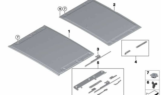 Techo interior trasero tipo flotante antracita OEM 54137387008 para BMW X5 F15 y BMW X5 M F85. Original BMW.
