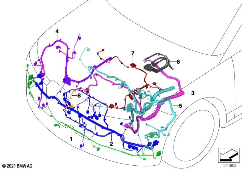 Arnês de cabo do adaptador de bomba de água para BMW i20 (OEM 61125A36C30). BMW original
